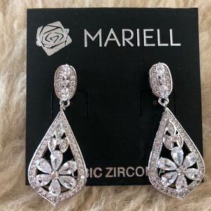 Mariell Art Deco CZ Wedding Bridal Earrings